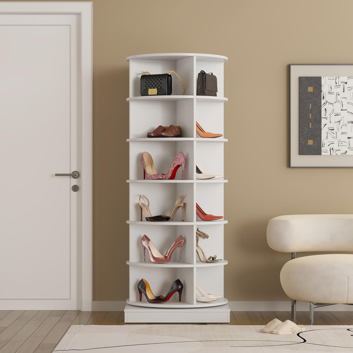 360-Degree Rotating Shoe Cabinet