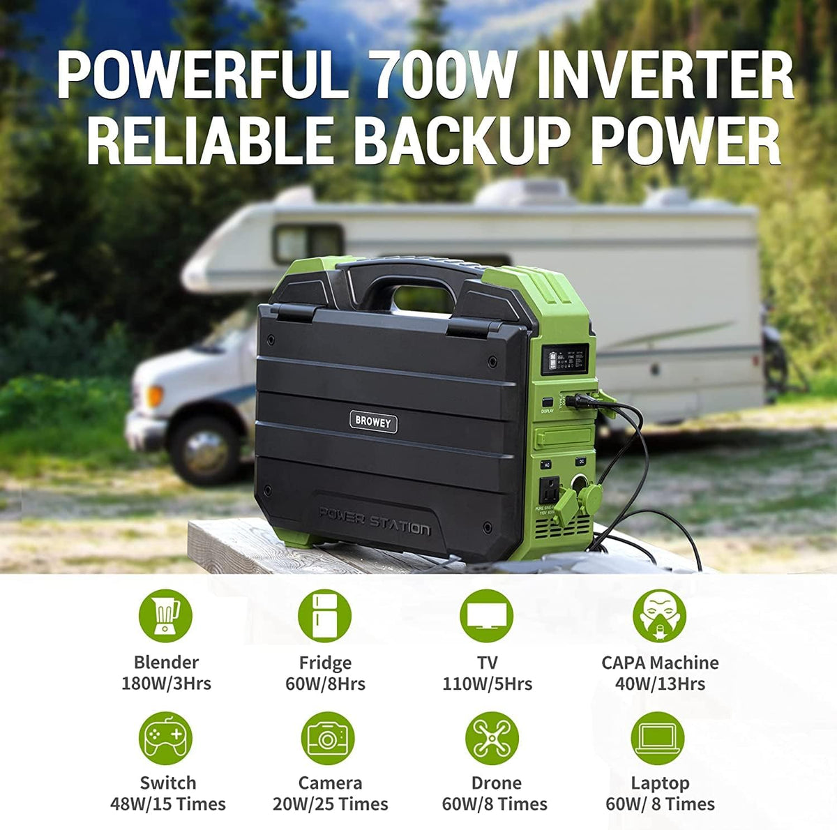 Portable Power Station with 30W Solar Panel