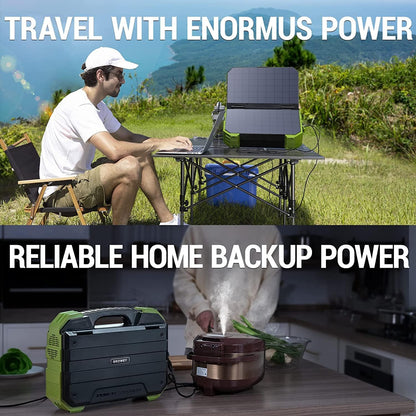 Portable Power Station with 30W Solar Panel