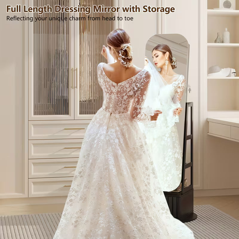 ✨ Specchio a Tutta Lunghezza con LED & Organizer Gioielli 💎💄 – Eleganza e Stile in Ogni Dettaglio🪞