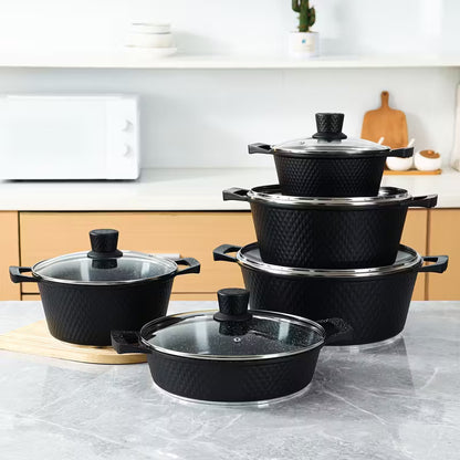 Set di Utensili da Cucina con Pentola e Padella Rivestite in Pietra Maifan