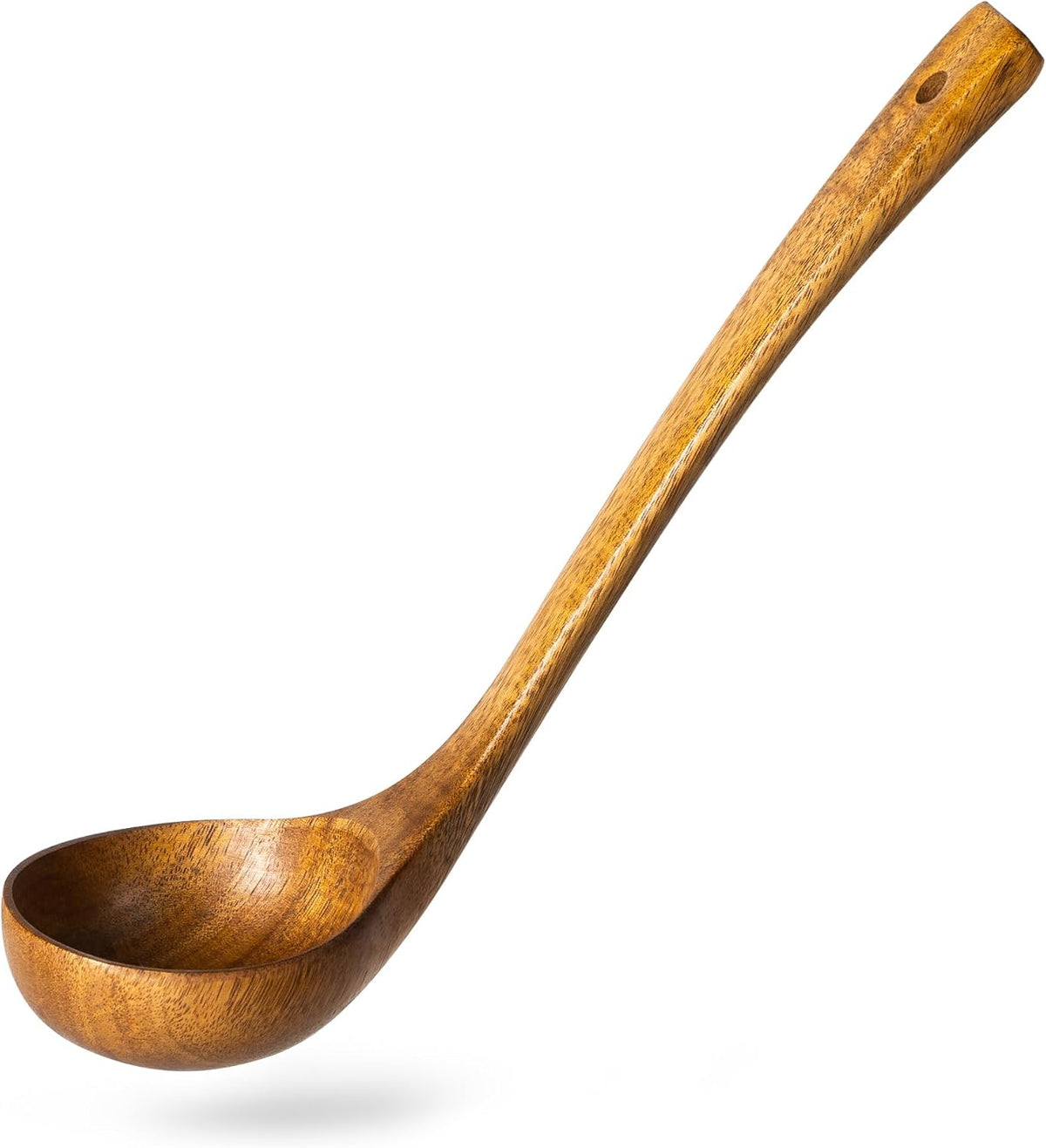 Wooden Soup Ladle for Cooking, 10.8 Inch, 2 oz, Teak Wood
